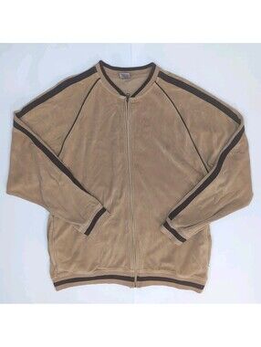 VTG Foot Locker Brown Fleece Full Zip Pockets Mens Size L Valour Track Jacket